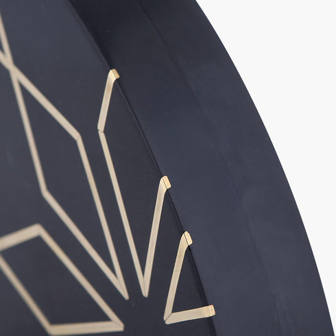 Black Stone Bookends with Brass Inlay